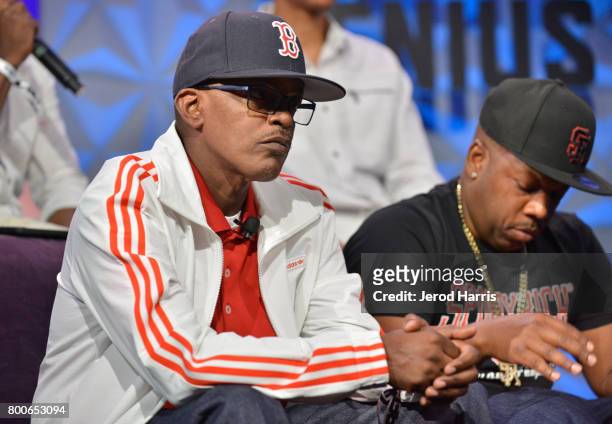 Brooke Payne and Michael Bivins at day one of Genius Talks, sponsored by AT&T, during the 2017 BET Experience at Los Angeles Convention Center on...