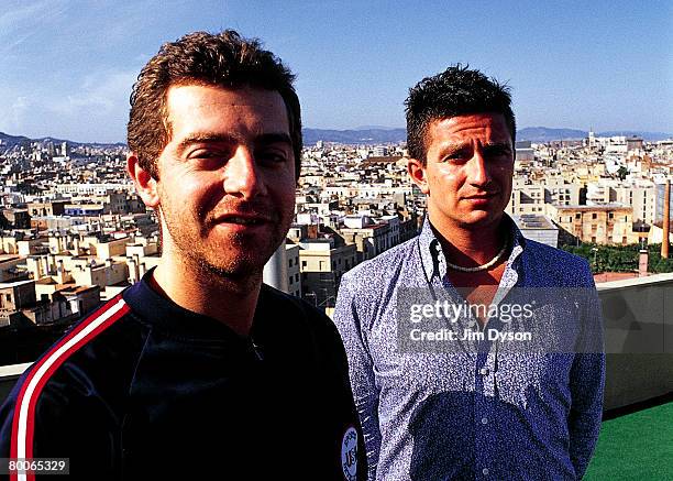 Layo & Bushwacker, aka Layo Paskin and Matthew 'Bushwacka' B pose during the Sonar festival on June 15, 2002 in Barcelona, Spain.