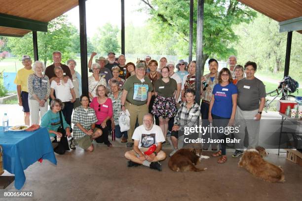 Community members enjoy the MoveOn Resistance Summer Community Potluck at Martin Park on June 24, 2017 in Boulder, Colorado.