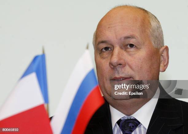 Sergei Chemezov head of Russia's state-owned Rostekhnologi corporation looks on after French carmakerRenault signed a deal to buy a stake in Russia's...