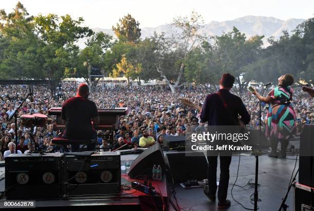 Musical group Alabama Shakes performs on The Oaks stage during Arroyo Seco Weekend at the Brookside Golf Course at on June 24, 2017 in Pasadena,...