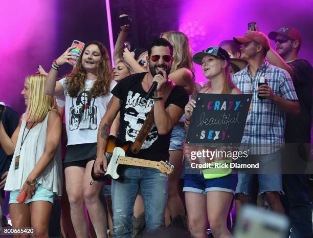 Matthew Ramsey of Old Dominion and Friends performs during Kicker Country Stampede - Day 3 at Tuttle Creek State Park on June 24, 2017 in Manhattan,...