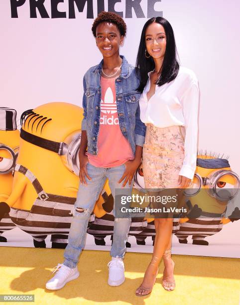 Draya Michele and son Kniko Howard attend the premiere of "Despicable Me 3" at The Shrine Auditorium on June 24, 2017 in Los Angeles, California.