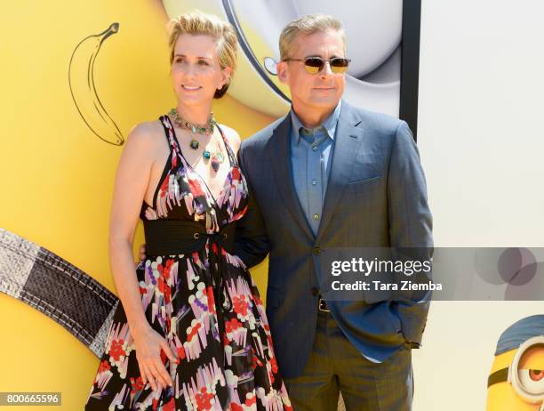 Actors Kristen Wiig and Steve Carell attend the premiere of Universal Pictures and Illumination Entertainment's 'Despicable Me 3' at The Shrine...