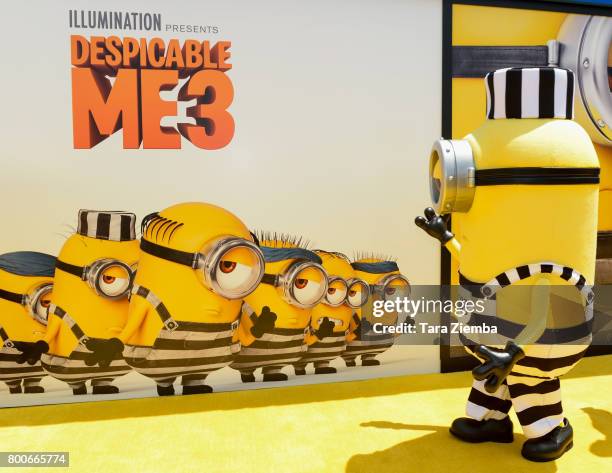 Minion walks the yellow carpet at the Premiere Of Universal Pictures And Illumination Entertainment's 'Despicable Me 3' at The Shrine Auditorium on...