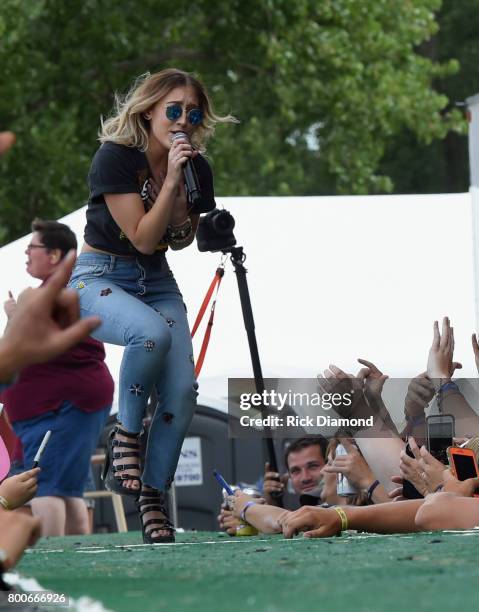 Maddie and Tae performs during Kicker Country Stampede - Day 3 at Tuttle Creek State Park on June 24, 2017 in Manhattan, Kansas.