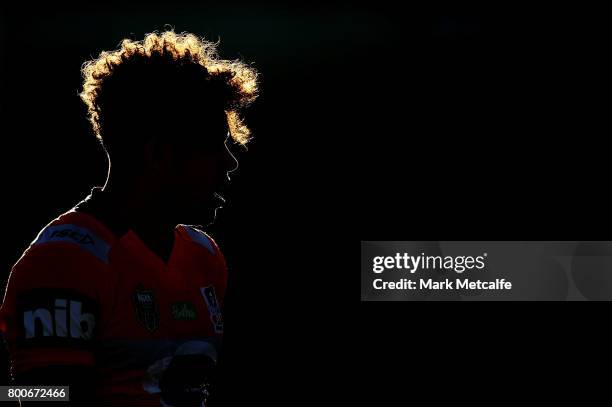 Dane Gagai of the Knights looks on during the round 16 NRL match between the St George Illawarra Dragons and the Newcastle Knights at UOW Jubilee...