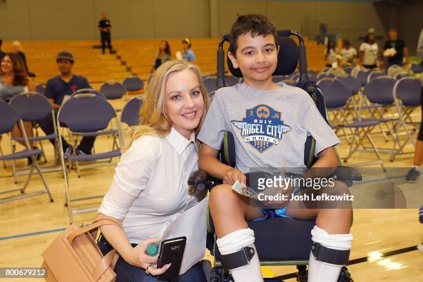 Actor Wendi McLendon-Covey poses for a photo after the 2017 Angel City Games Celebrity Wheelchair Basketball Game at the John Wooden Center on June...