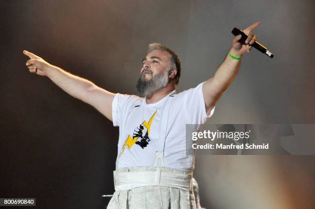 Georgij Makazaria performs on stage a 'Falco Tribute' during the Day 2 at Donauinselfest 2017 at Donauinsel on June 24, 2017 in Vienna, Austria.