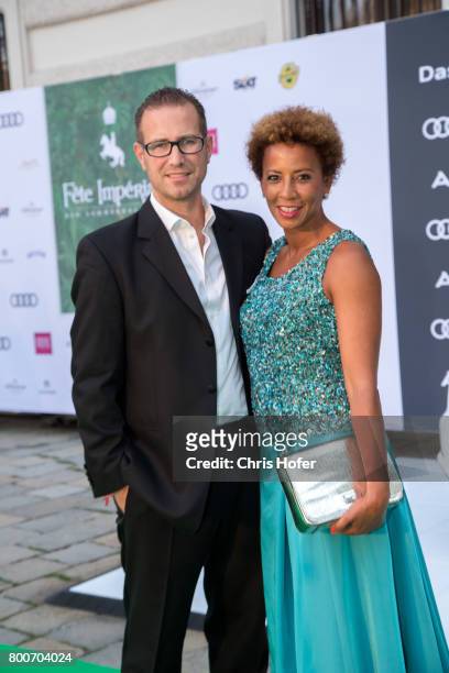 Arabella Kiesbauer and Florens Eblinger during the Fete Imperiale 2017 on June 23, 2017 in Vienna, Austria.