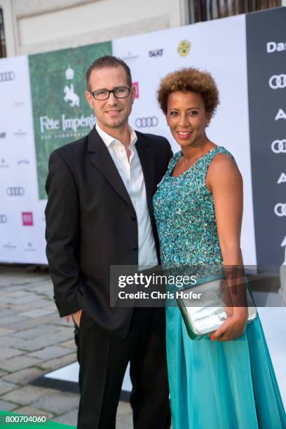 Arabella Kiesbauer and Florens Eblinger during the Fete Imperiale 2017 on June 23, 2017 in Vienna, Austria.