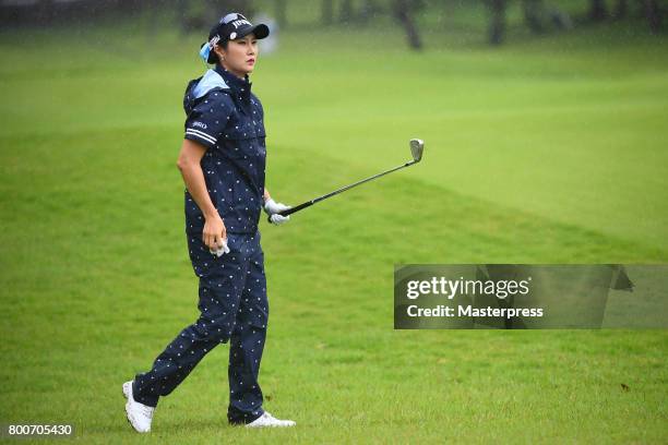 Ha-Neul Kim of South Korea looks on during the final round of the Earth Mondamin Cup at the Camellia Hills Country Club on June 25, 2017 in...