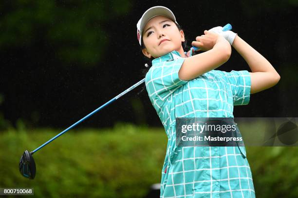 Yuting Seki of China hits her tee shot on the 2nd hole during the final round of the Earth Mondamin Cup at the Camellia Hills Country Club on June...