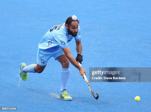 Satbir Singh of India in action during the 5th/6th place match between India and Canada on day nine of the Hero Hockey World League Semi-Final at Lee...