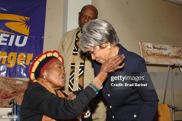 Singer Odetta and actress Ruby Dee attend the "Campaign for The Ossie Davis Endowment" at the Martin Luther King Labor Center February 29, 2008 in...