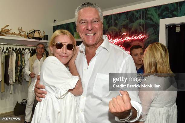 Lisa Jackson and Vittorio Assaf attend Lisa Jackson & David Chines hosts LJ Cross, Rose & Shopping Party at Copious Row at Copious Row on June 24,...