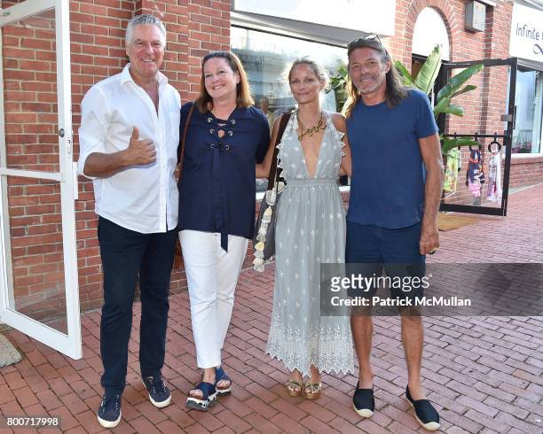 Vittorio Assaf, Catherine Six, Heather Mnuchin and Thierry de Badereau attend Lisa Jackson & David Chines hosts LJ Cross, Rose & Shopping Party at...