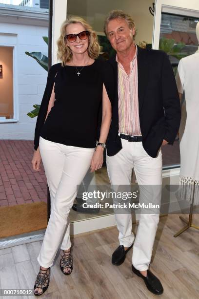 Debbie Loeffler and John Loeffler attend Lisa Jackson & David Chines hosts LJ Cross, Rose & Shopping Party at Copious Row at Copious Row on June 24,...