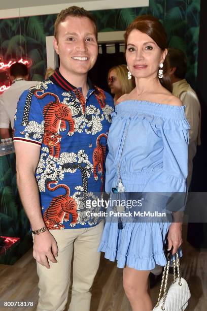 David Chines and Jean Shafiroff attend Lisa Jackson & David Chines hosts LJ Cross, Rose & Shopping Party at Copious Row at Copious Row on June 24,...