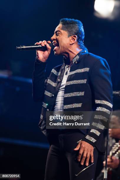 Jermaine Jackson from The Jacksons performs on the West Holts Stage on day 3 of the Glastonbury Festival 2017 at Worthy Farm, Pilton on June 24, 2017...