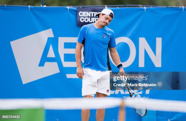 Alex Bolt of Australia during the men's singles final on June 25, 2017 in Ilkley, England.