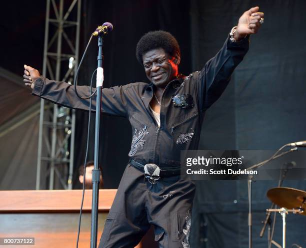 Singer Charles Bradley performs onstage during Arroyo Seco Weekend at the Brookside Golf Course on June 24, 2017 in Pasadena, California.
