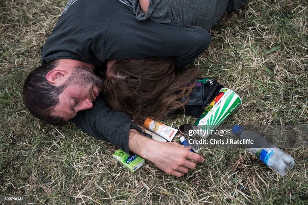 Festival Goers Enjoy Glastonbury 2017