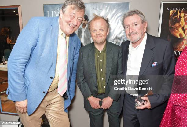 Stephen Fry, Toby Jones and Gawn Grainger attend the BFI Southbank's tribute to Sir John Hurt on June 25, 2017 in London, England.