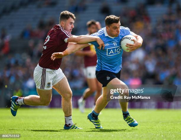 Dublin , Ireland - 25 June 2017; Paddy Andrews of Dublin in action against Jamie Gonoud of Westmeath during the Leinster GAA Football Senior...