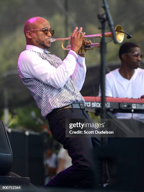 Musician Branden Lewis of The Preservation Hall Jazz Band performs onstage during Arroyo Seco Weekend at the Brookside Golf Course on June 24, 2017...