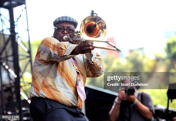 Musician Ronell Johnson of The Preservation Hall Jazz Band performs onstage during Arroyo Seco Weekend at the Brookside Golf Course on June 24, 2017...