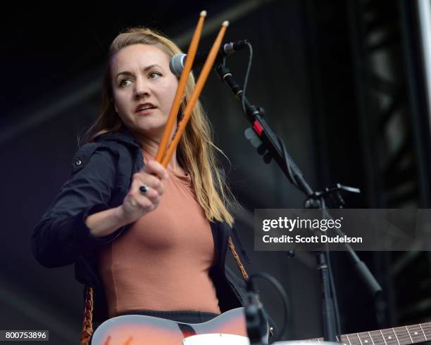 Singer Sunniva Bondesson of Baskery performs onstage during Arroyo Seco Weekend at the Brookside Golf Course on June 24, 2017 in Pasadena, California.