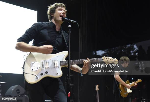 Damian Kulash and Andy Ross of Ok Go perform during the ID10T Festival at Shoreline Amphitheatre on June 24, 2017 in Mountain View, California.