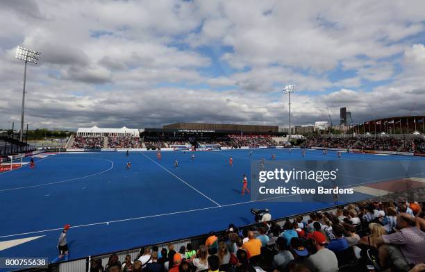 General view inside the stadium during the final match between Argentina and the Netherlands on day nine of the Hero Hockey World League Semi-Final...