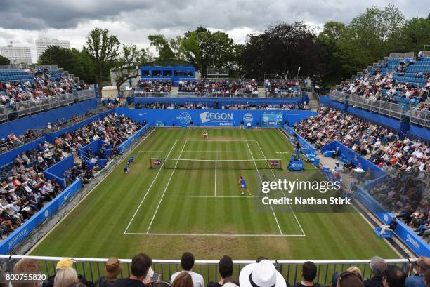 Gernral view of final match between Petra Kvitova of Czech Republic and Ashleigh Barty of Australia on day seven of The Aegon Classic Birmingham at...
