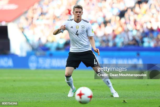 Matthias Ginter of Germany in action during the FIFA Confederations Cup Russia 2017 Group B match between Germany and Cameroon at Fisht Olympic...