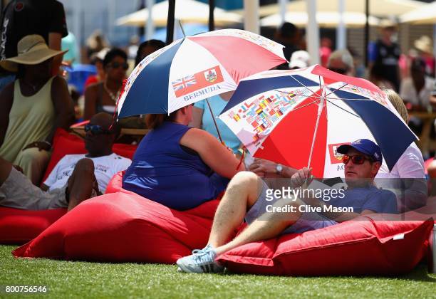 Sights and scenes around the Americas Cup Village on day 4 of the America's Cup Match Presented by Louis Vuitton on June 25, 2017 in Hamilton,...