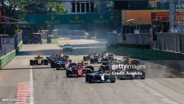 General view of the Azerbaijan Formula One Grand Prix at Baku City Circuit in Baku, Azerbaijan on June 25, 2017.