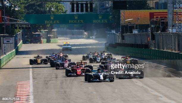 General view of the Azerbaijan Formula One Grand Prix at Baku City Circuit in Baku, Azerbaijan on June 25, 2017.