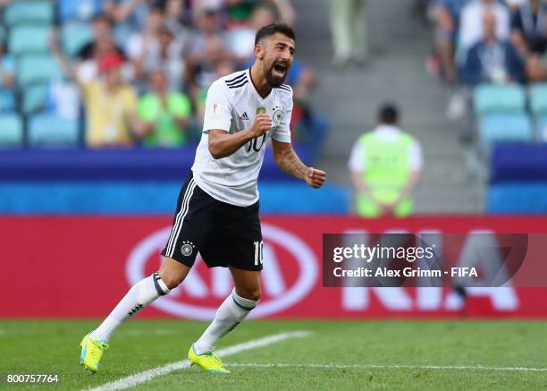 Kerem Demirbay of Germany celebrates scoring his sides first goal during the FIFA Confederations Cup Russia 2017 Group B match between Germany and...