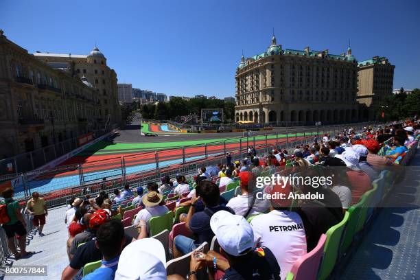 General view of the Azerbaijan Formula One Grand Prix at Baku City Circuit in Baku, Azerbaijan on June 25, 2017.