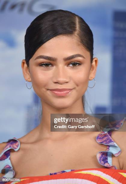 Actress and singer Zendaya attends the "Spiderman: Homecoming" New York photo call at the Whitby Hotel on June 25, 2017 in New York City.