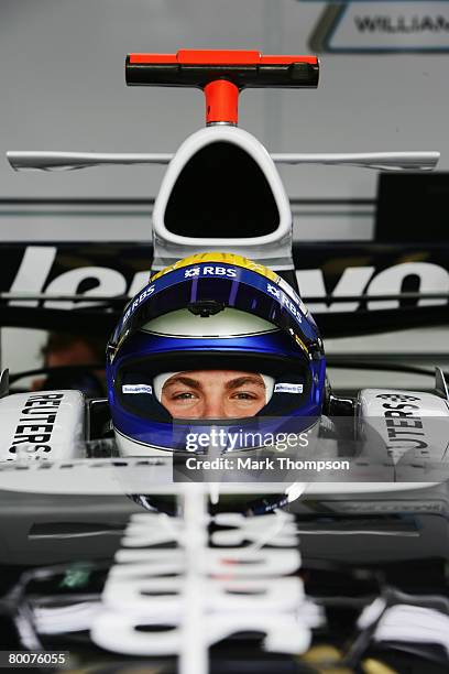 Nico Rosberg of Germany and Williams is seen during pre-season Formula One winter testing at the Monteblanco Circuit on December 10, 2007 in Seville,...