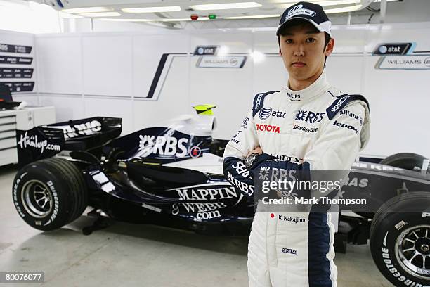 Kazuki Nakajima of Japan and Williams is seen during pre-season Formula One winter testing at the Monteblanco Circuit on December 10, 2007 in...