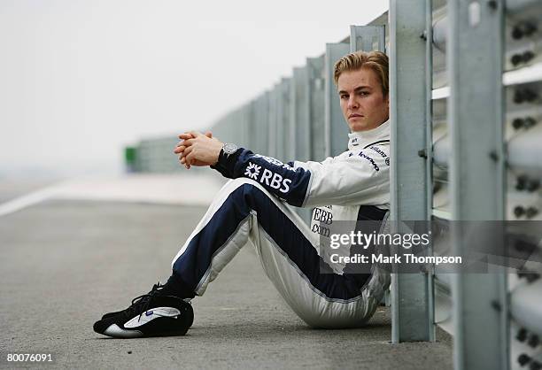 Nico Rosberg of Germany and Williams is seen during pre-season Formula One winter testing at the Monteblanco Circuit on December 10, 2007 in Seville,...