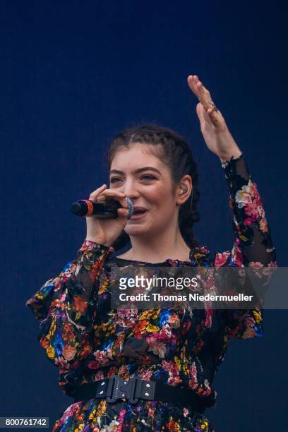 Lorde performs during the third day of the Southside festival on June 25, 2017 in Neuhausen, Germany.