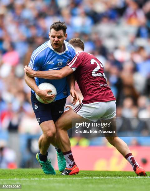 Dublin , Ireland - 25 June 2017; Kevin McManamon of Dublin in action against Kelvin Reilly of Westmeath during the Leinster GAA Football Senior...