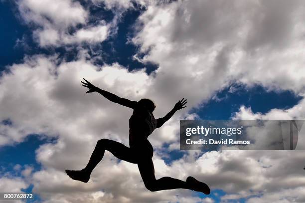 Jazmin Sawyers of Great Britain competes in the Women's Long Jump Final during day three of the European Athletics Team Championships at the Lille...