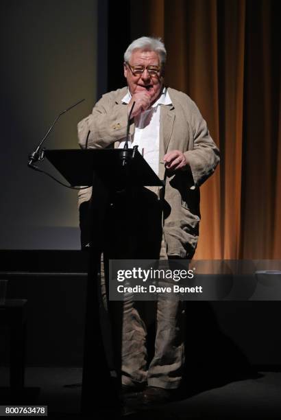 Sir Alan Parker speaks at the BFI Southbank's tribute to Sir John Hurt on June 25, 2017 in London, England.