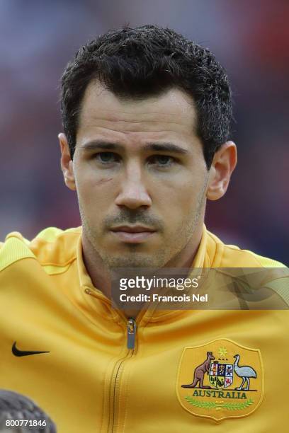 Ryan McGowan of Australia lines up prior to the FIFA Confederations Cup Russia 2017 Group B match between Chile and Australia at Spartak Stadium on...